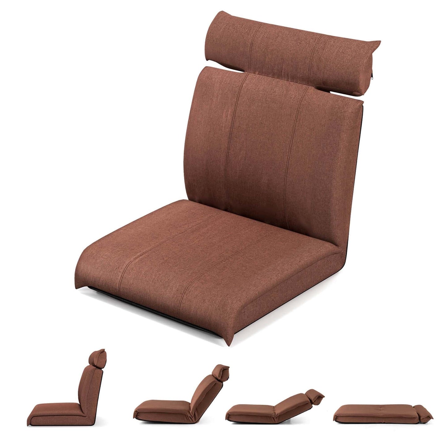 Chaise de sol pliante Costway avec dossier réglable sur 14 positions - Voir les détails