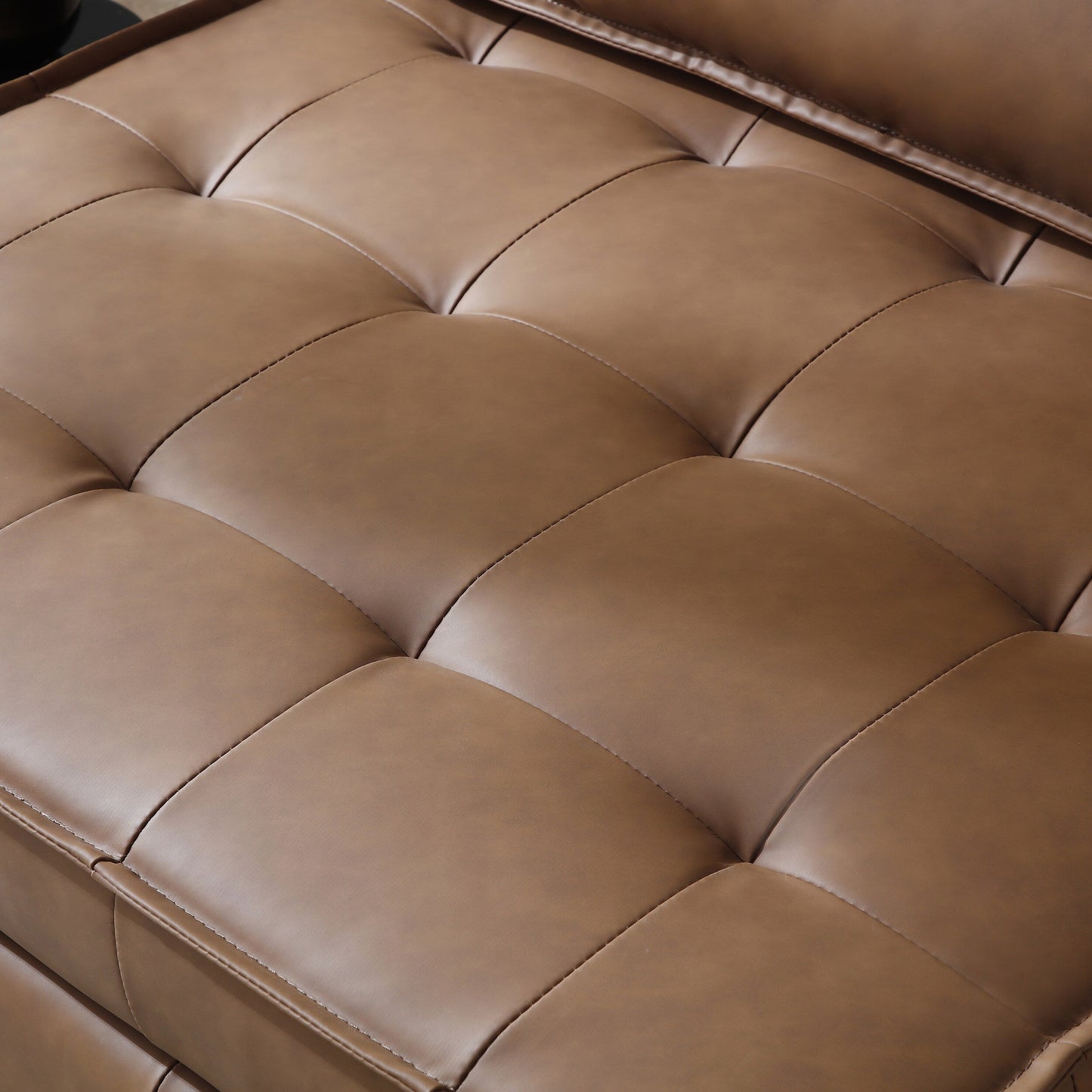 Canapé-lit gigogne ottoman en similicuir avec dossier réglable