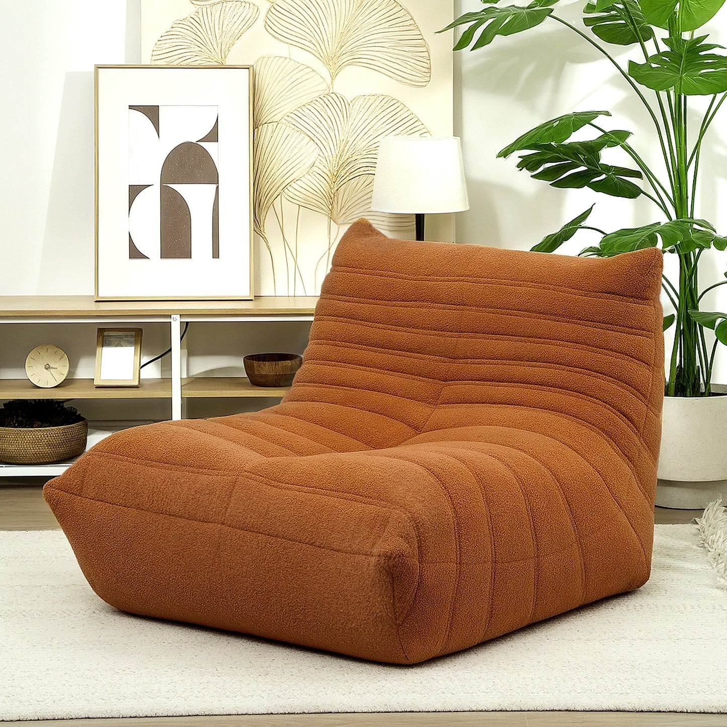 Pouf HOMCOM pour adultes, fauteuil géant au coin du feu, canapé paresseux, pouf avec mousse haute densité confortable