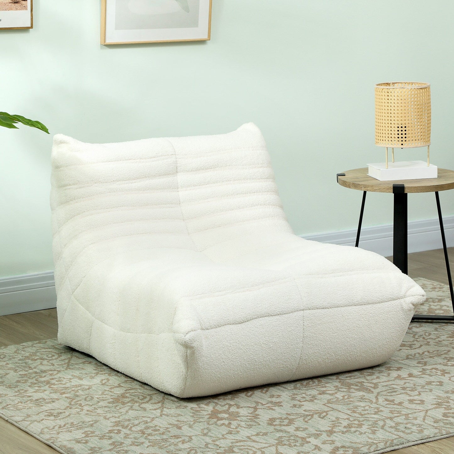 Pouf HOMCOM pour adultes, fauteuil géant au coin du feu, canapé paresseux, pouf avec mousse haute densité confortable