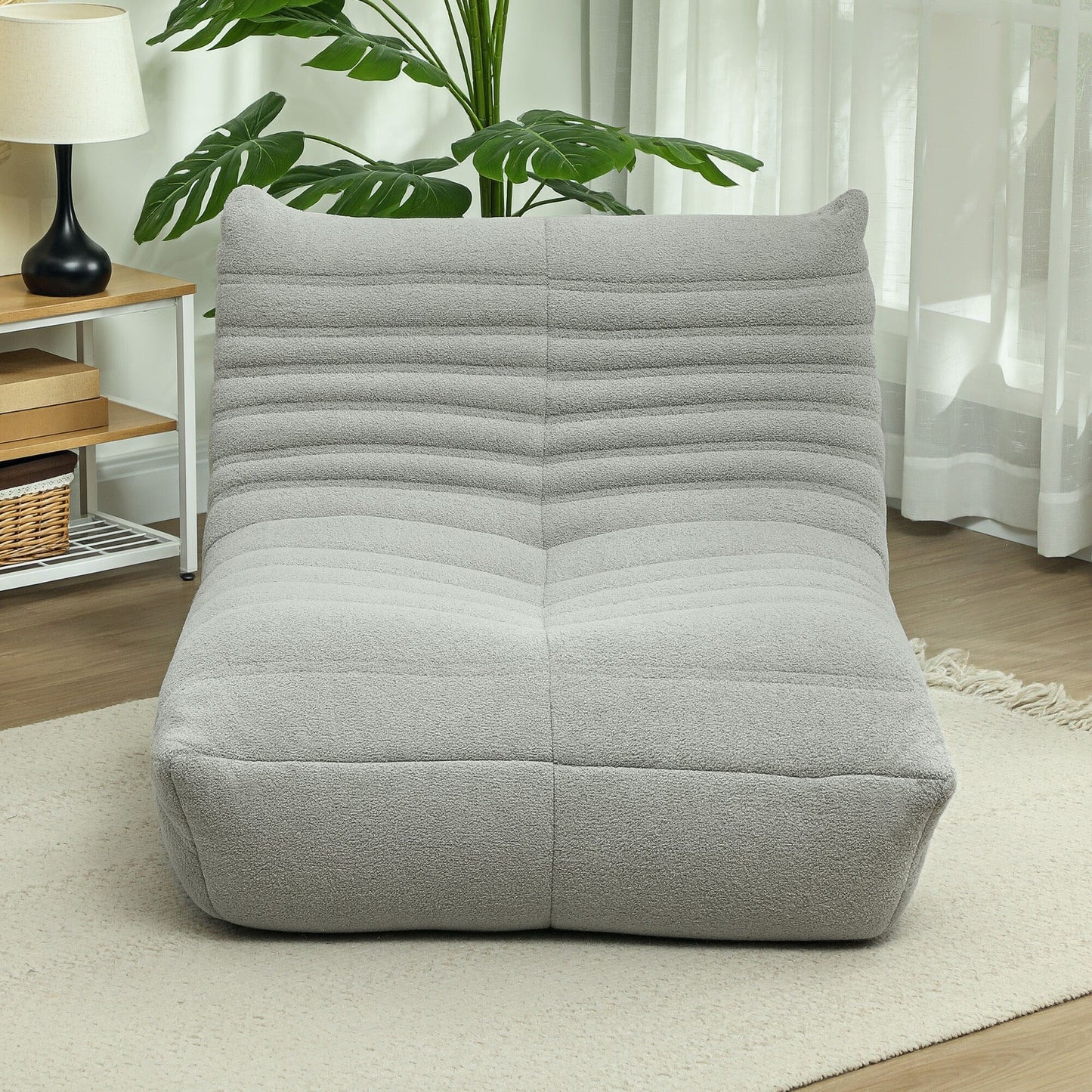 Pouf HOMCOM pour adultes, fauteuil géant au coin du feu, canapé paresseux, pouf avec mousse haute densité confortable