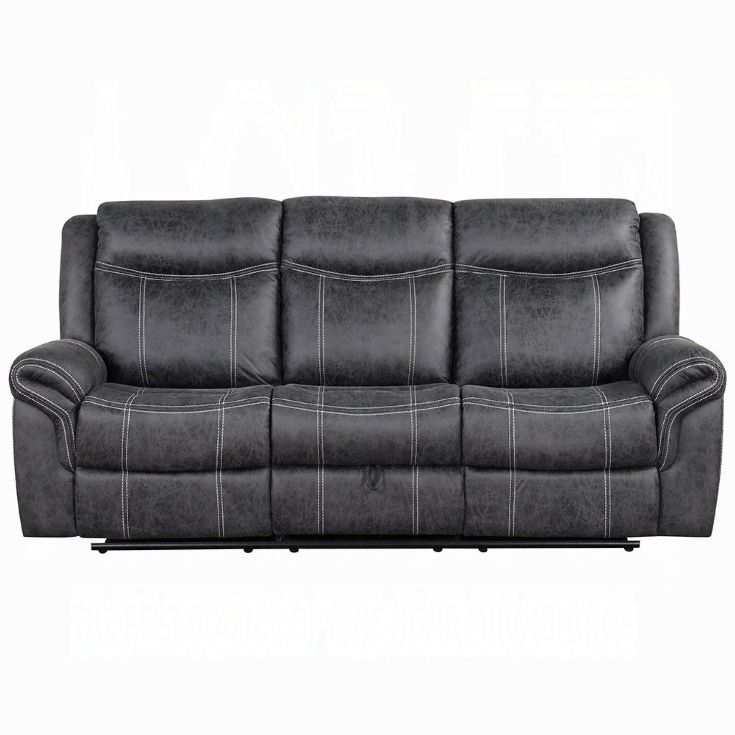 Canapé inclinable électrique Hesy avec table rabattable, gris foncé, 85 pouces