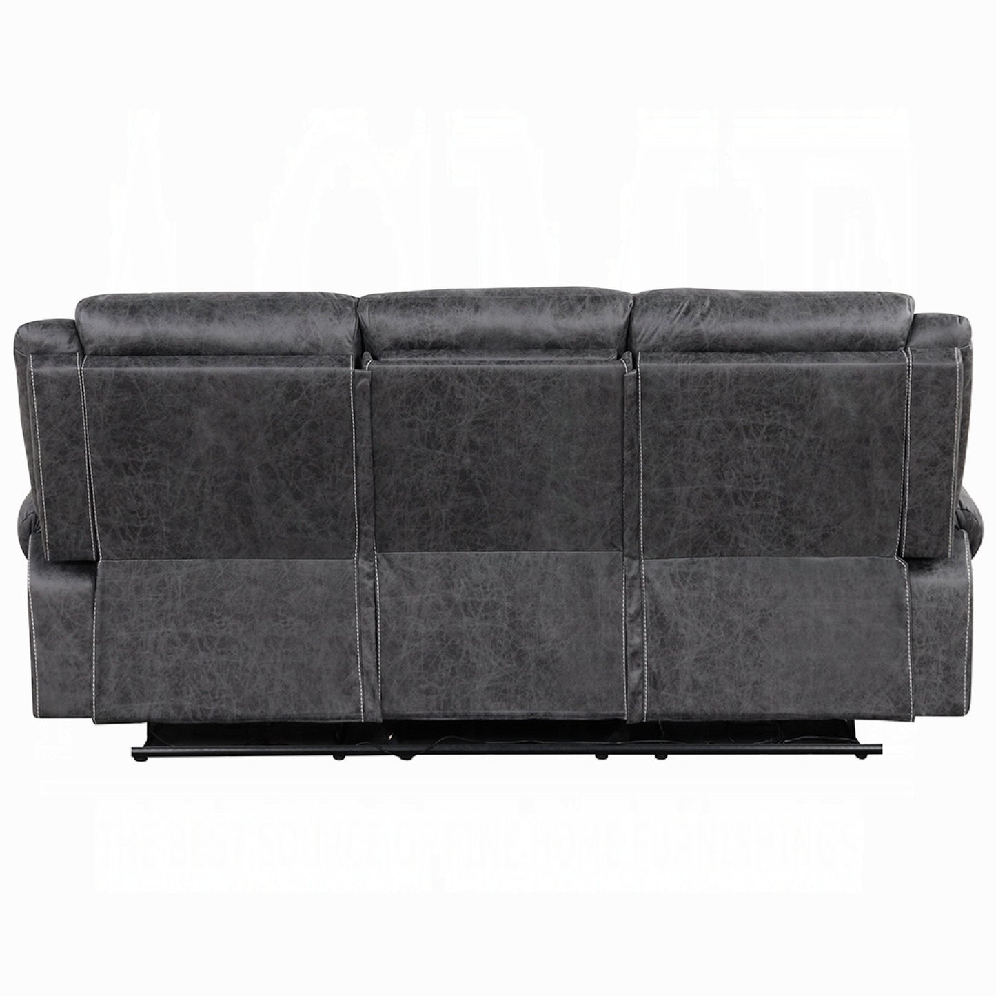 Canapé inclinable électrique Hesy avec table rabattable, gris foncé, 85 pouces