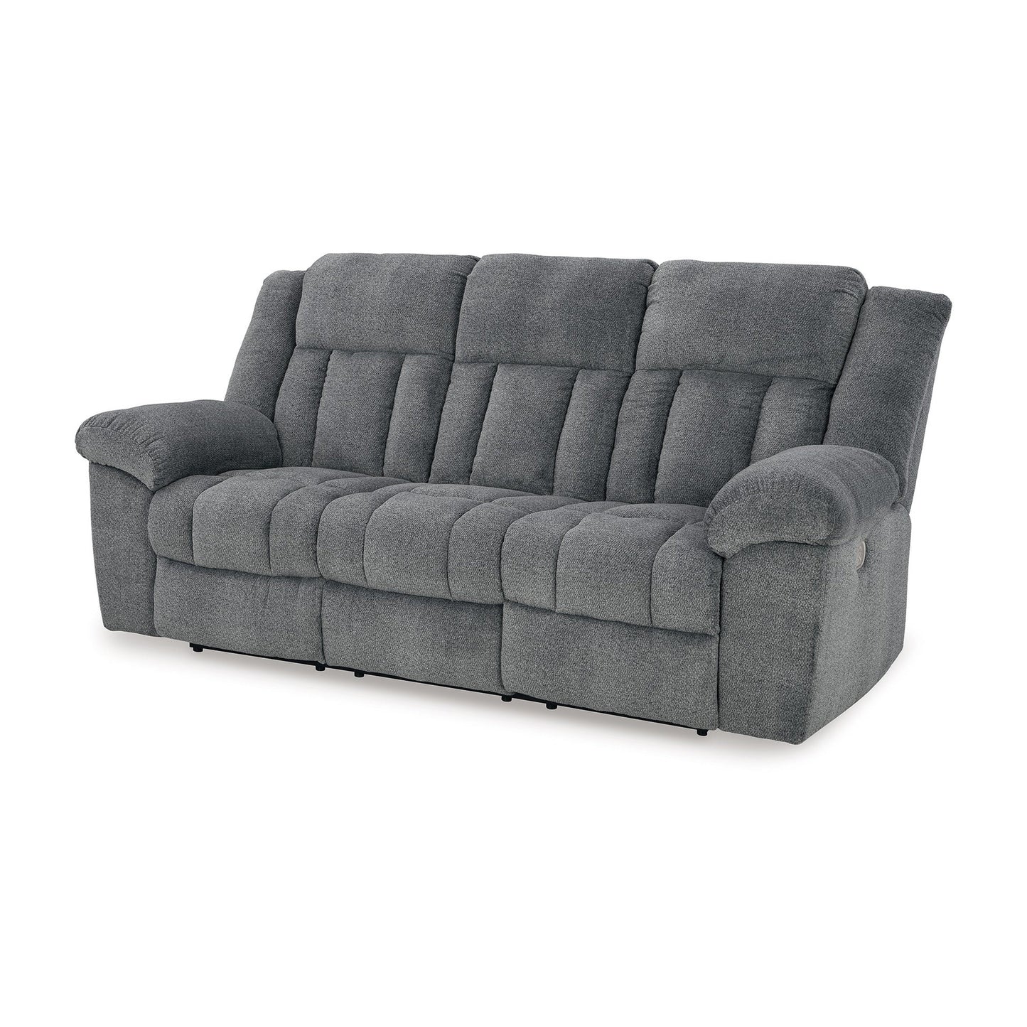 Canapé inclinable électrique Kendy, appui-tête réglable, polyester gris, 230 cm