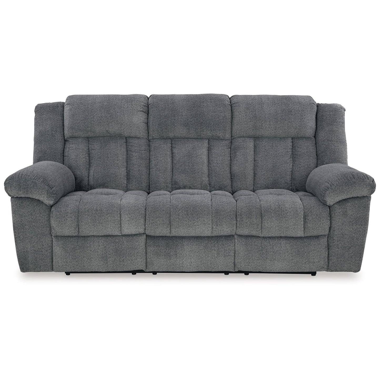 Canapé inclinable électrique Kendy, appui-tête réglable, polyester gris, 230 cm