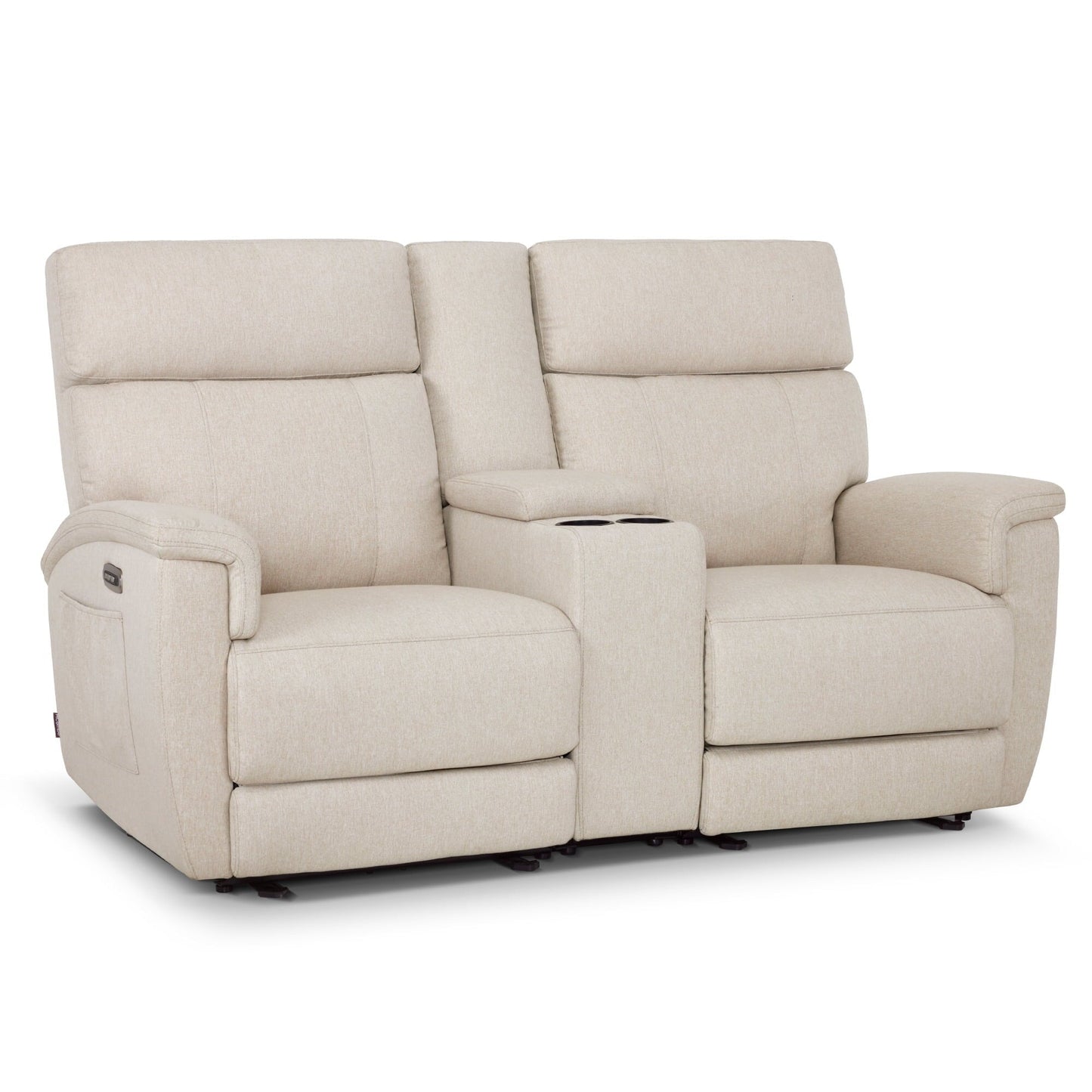 Canapé inclinable électrique MCombo 60.2 avec massage et double chauffage, appui-tête réglable, ports USB et Type-C, tissu