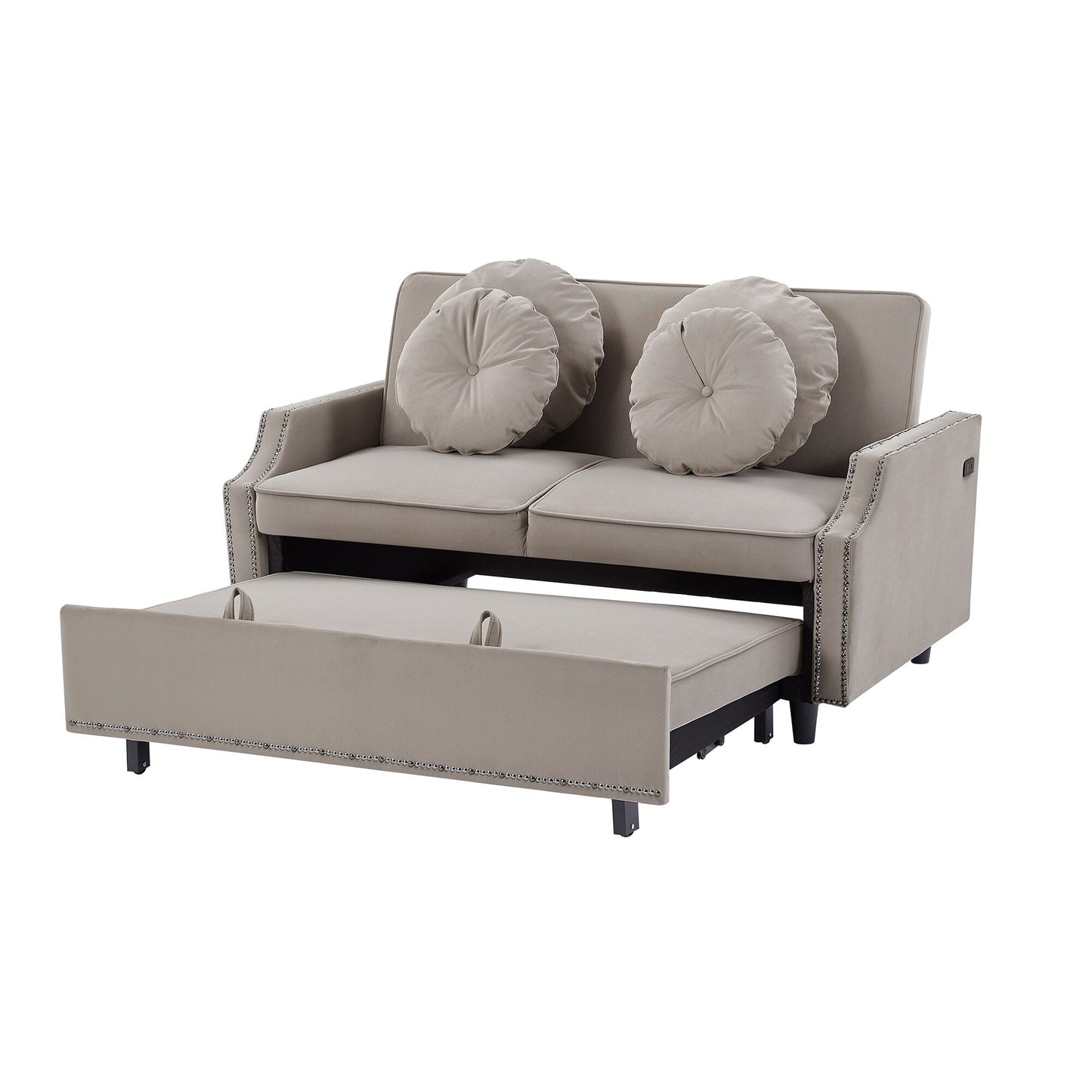 Canapé-lit réglable en polyester avec ports USB