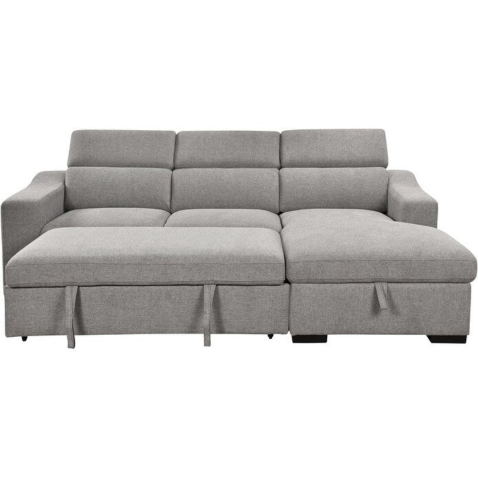 Canapé d'angle convertible Roomfitters 103 avec méridienne de rangement, appuie-têtes réglables et canapé-lit en L