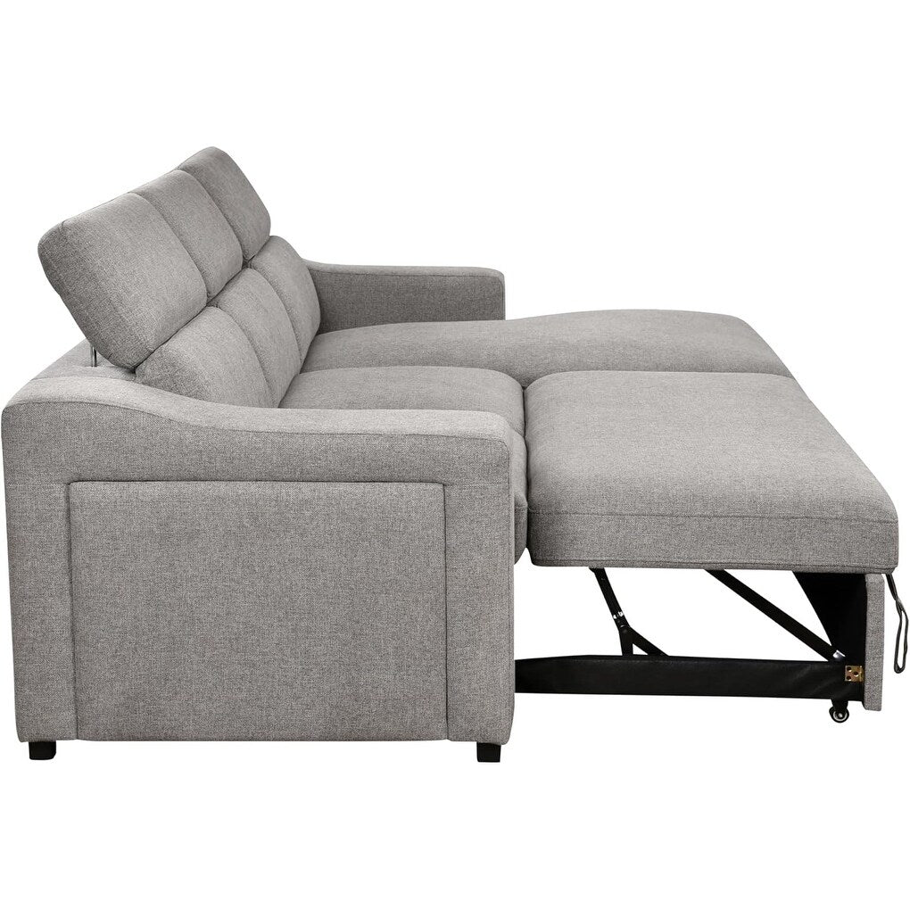 Canapé d'angle convertible Roomfitters 103 avec méridienne de rangement, appuie-têtes réglables et canapé-lit en L