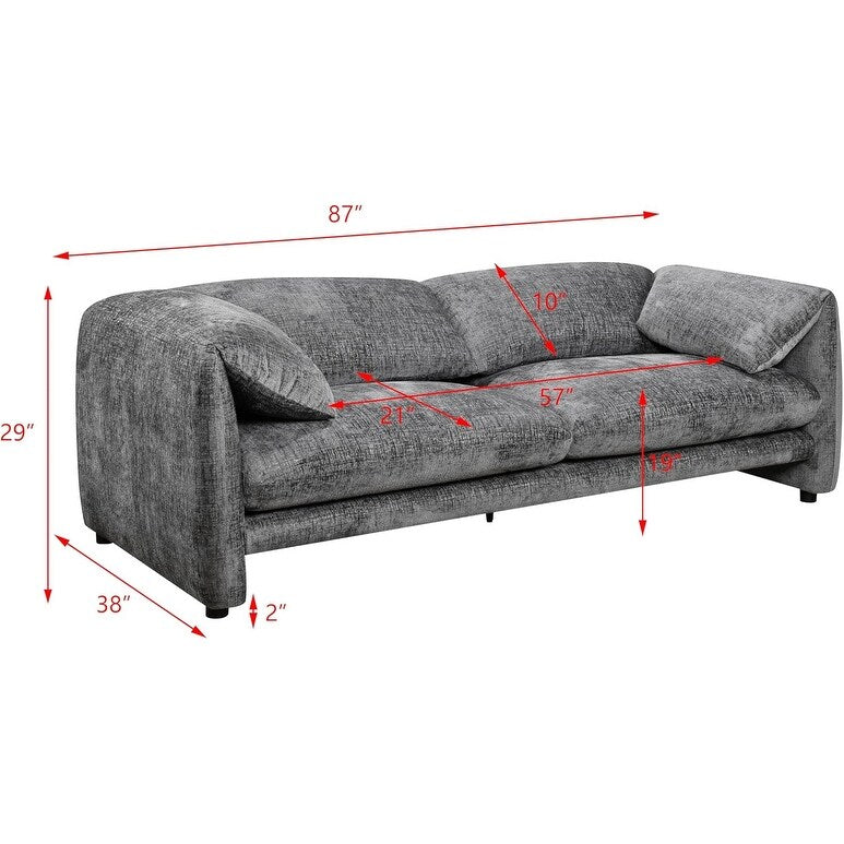 Canapé 3 places Roomfitters 87 avec accoudoir large et confortable, dossier en éponge haute densité et ses coussins moelleux et moelleux