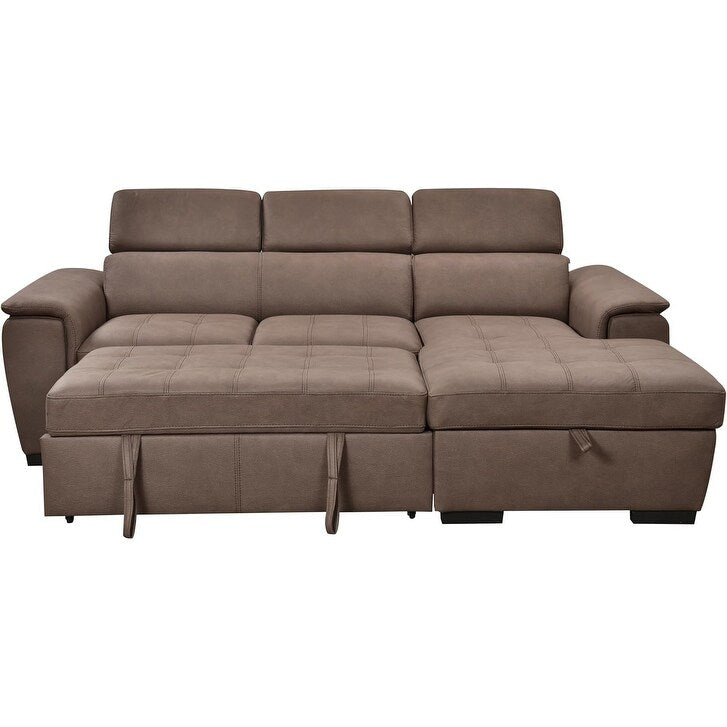 Canapé sectionnel convertible Roomfitters 97 avec méridienne de rangement, appuis-tête réglables, canapé-lit contemporain en L