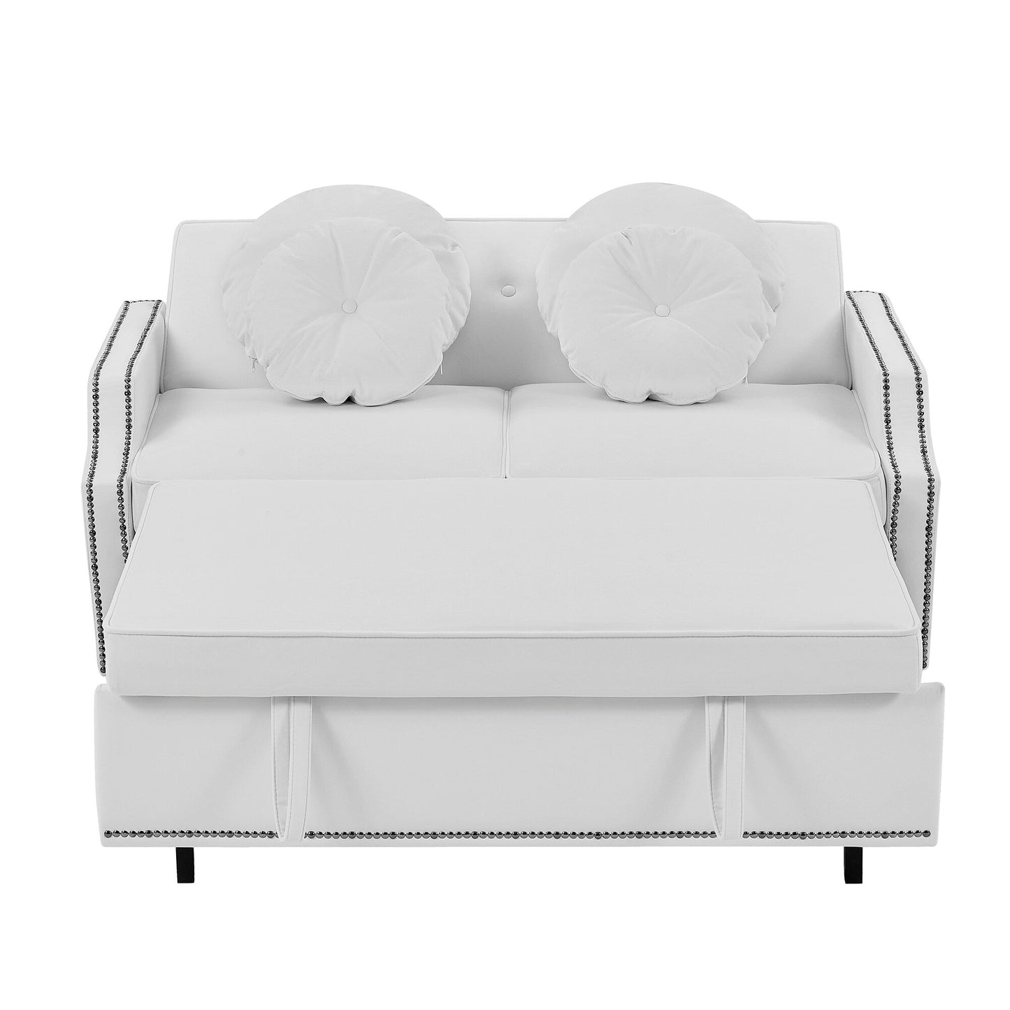 Canapé-lit réglable Roomfitters avec dossier capitonné, ports USB et coussins lombaires floraux, idéal pour le salon