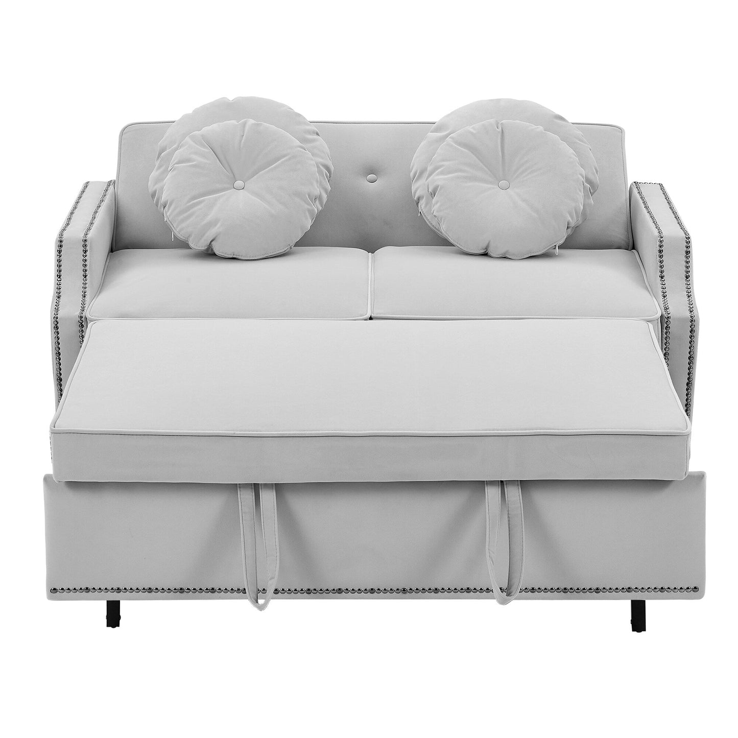 Canapé-lit réglable Roomfitters avec dossier capitonné, ports USB et coussins lombaires floraux, idéal pour le salon