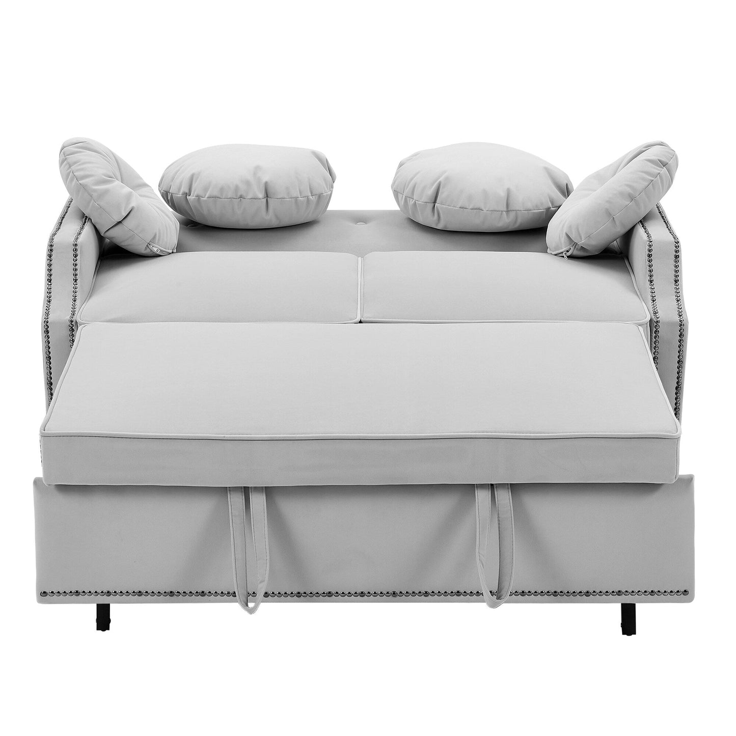 Canapé-lit réglable Roomfitters avec dossier capitonné, ports USB et coussins lombaires floraux, idéal pour le salon
