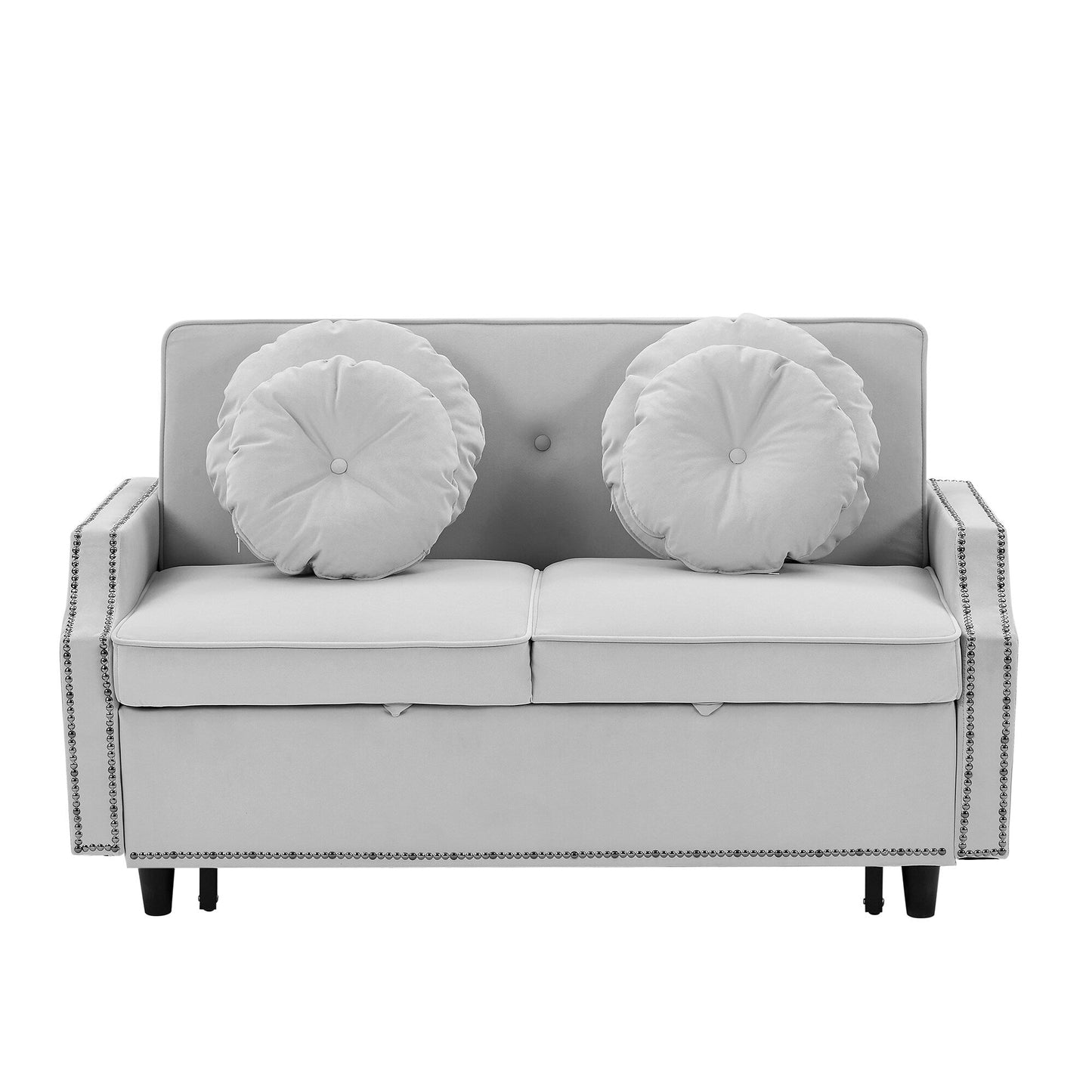 Canapé-lit réglable Roomfitters avec dossier capitonné, ports USB et coussins lombaires floraux, idéal pour le salon