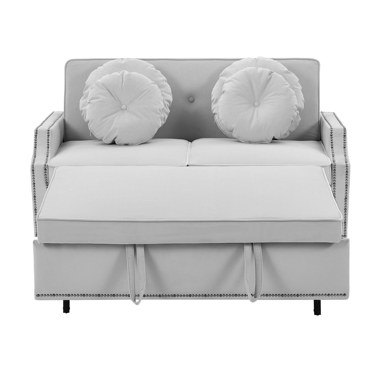 Canapé-lit réglable Roomfitters avec dossier capitonné, ports USB et coussins lombaires floraux, idéal pour le salon