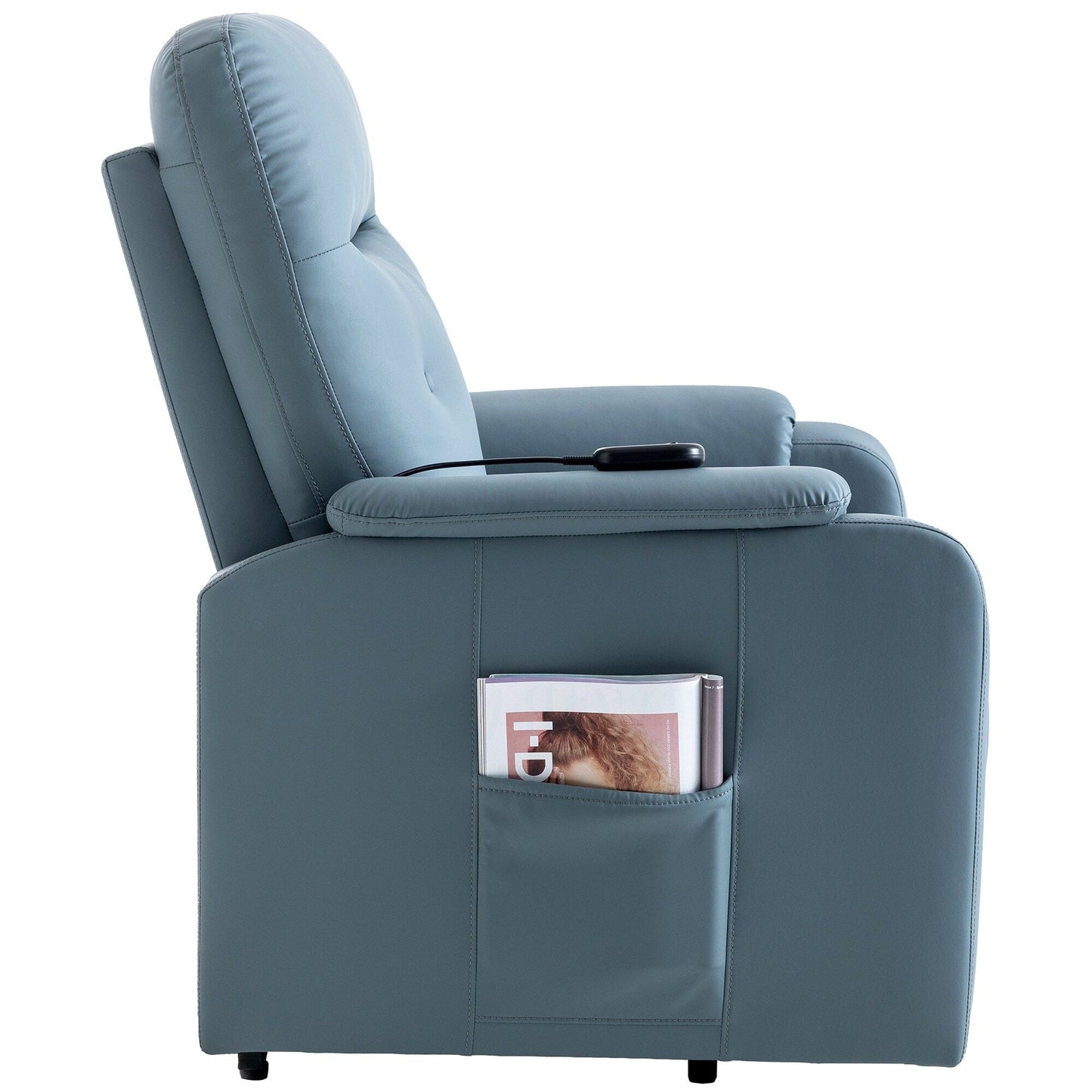 Fauteuil inclinable massant Roomfitters, fauteuil releveur électrique avec poche latérale, massage réglable et fonction chauffante