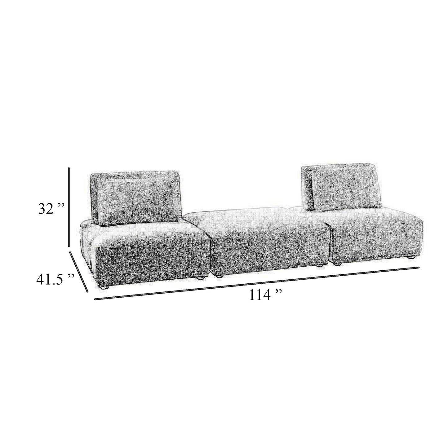 Canapé modulable 2 places Stavan, ottoman beige Boucle, profondeur d'assise réglable