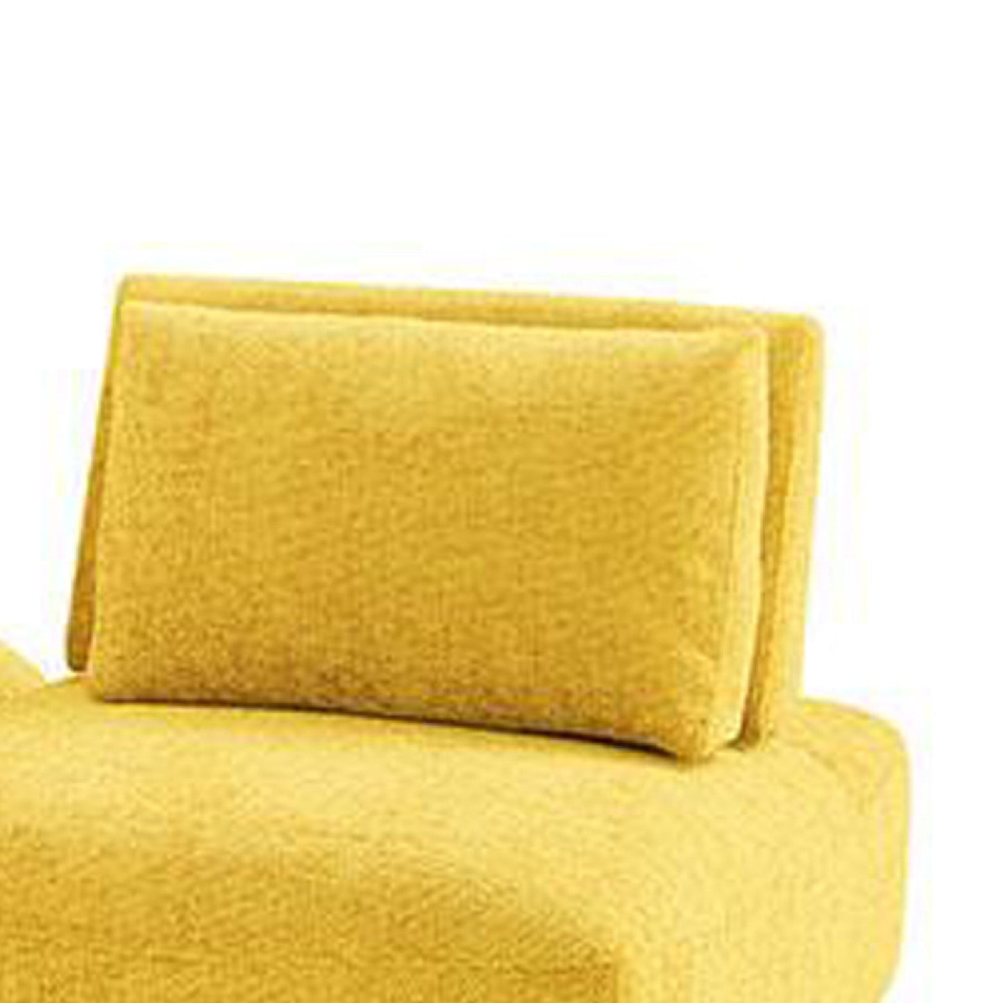 Canapé modulable 2 places Stavan, pouf, chenille jaune, dossier réglable