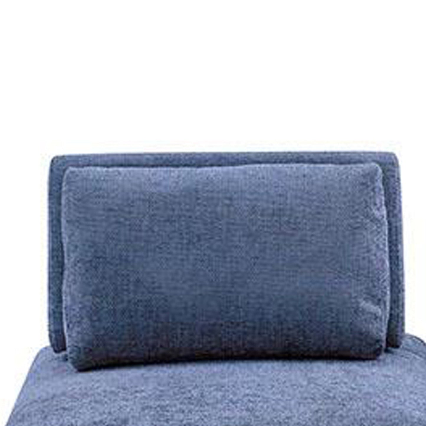 Canapé modulable incurvé 2 places Stavan, chenille bleue, dossiers réglables