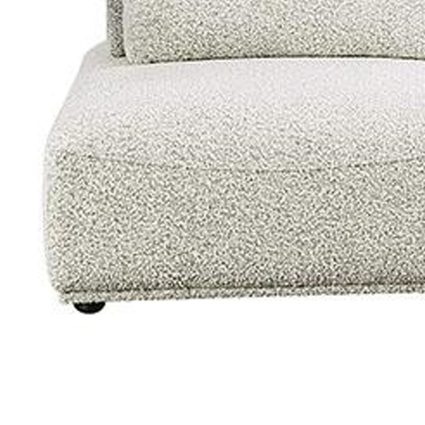 Canapé modulable incurvé 2 places Stavan, ottoman gris boucle, dossier réglable