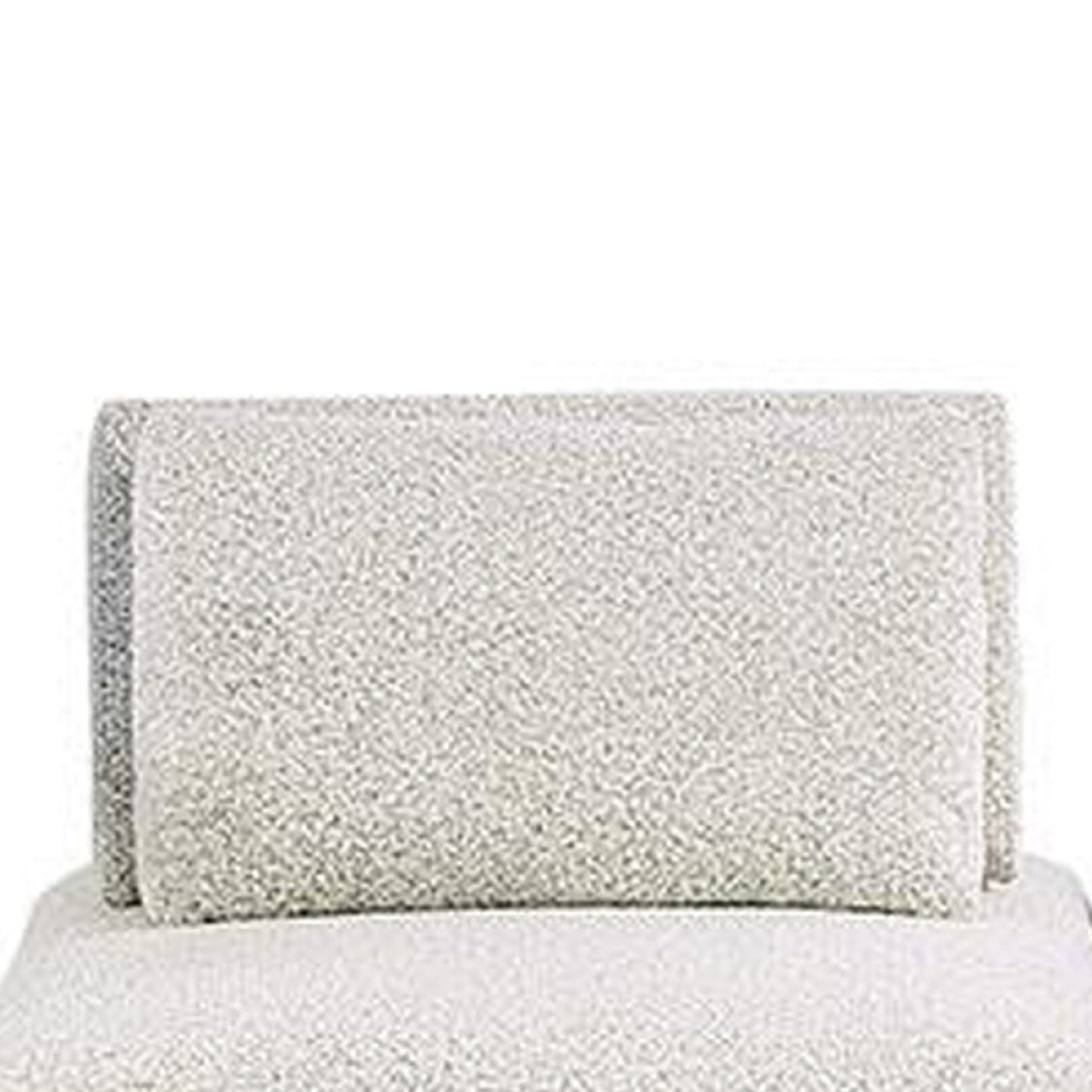 Canapé modulable incurvé 2 places Stavan, ottoman gris boucle, dossier réglable