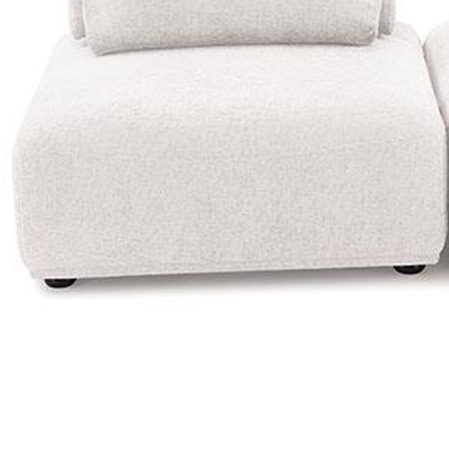 Canapé modulable incurvé 2 places Stavan, boucle blanche, profondeur d'assise réglable