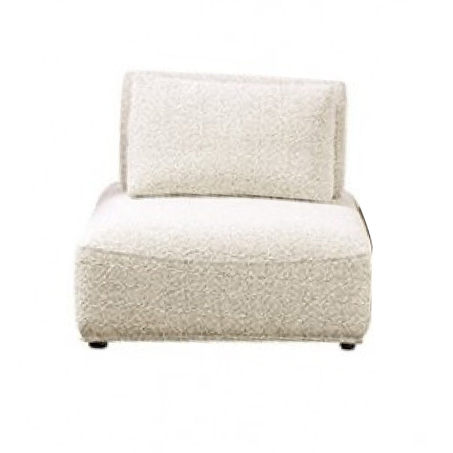 Canapé modulable incurvé 3 places Stavan, beige bouclé, profondeur d'assise réglable