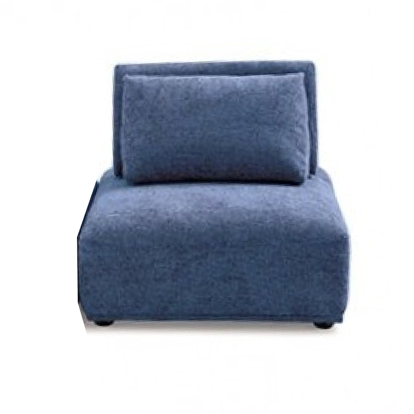 Canapé modulable incurvé 3 places Stavan, chenille bleue, dossiers réglables