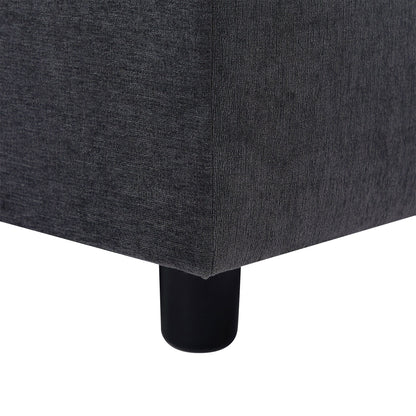 Canapé sectionnel en polyester 102,4 en forme de L avec repose-pieds réversible, coussins épais et pieds en plastique