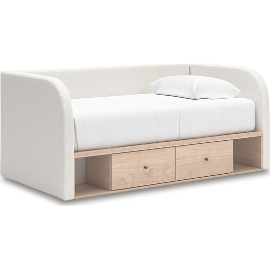 Lit de repos Arloster avec rangement - Beige/Blanc