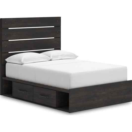 Lit de rangement complet Hollivern - Gris foncé
