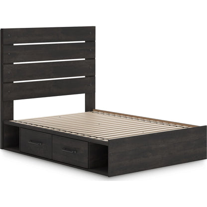 Lit de rangement complet Hollivern - Gris foncé