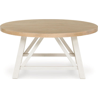 Lot de 3 tables Fawndell - Blanc antique/marron