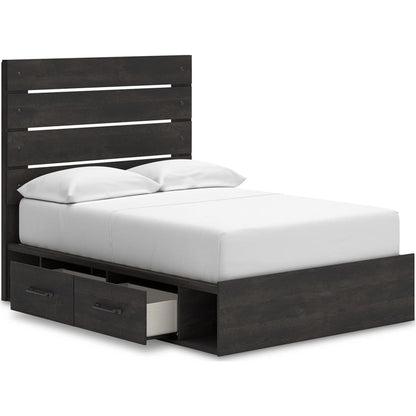 Lit de rangement complet Hollivern - Gris foncé