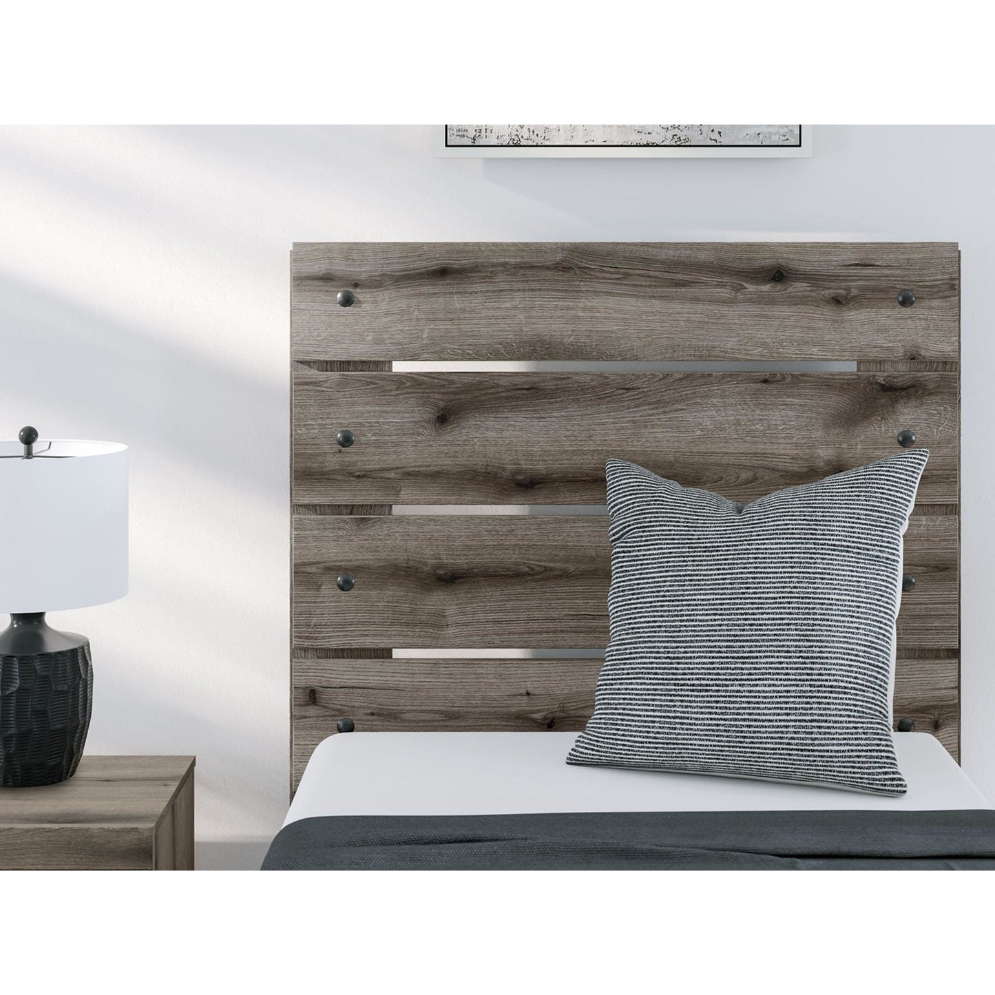 Lit double avec rangement Graystorm - Marron Gris