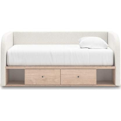 Lit de repos Arloster avec rangement - Beige/Blanc