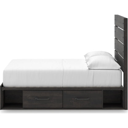 Lit de rangement complet Hollivern - Gris foncé