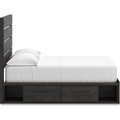 Lit de rangement complet Hollivern - Gris foncé