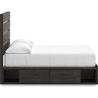 Lit de rangement complet Hollivern - Gris foncé