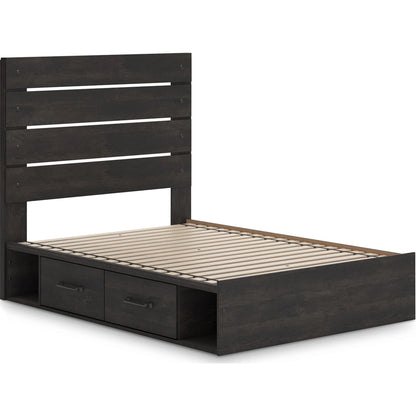 Lit de rangement complet Hollivern - Gris foncé