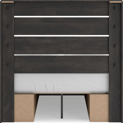 Lit de rangement complet Hollivern - Gris foncé