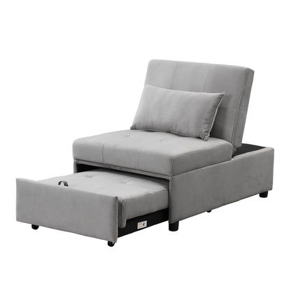 Canapé-lit ottoman simple pliable de 39,8 pouces avec dossier réglable et oreillers pour le salon