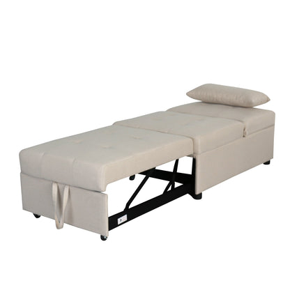 Canapé-lit ottoman simple pliable de 39,8 pouces avec dossier réglable et oreillers pour le salon
