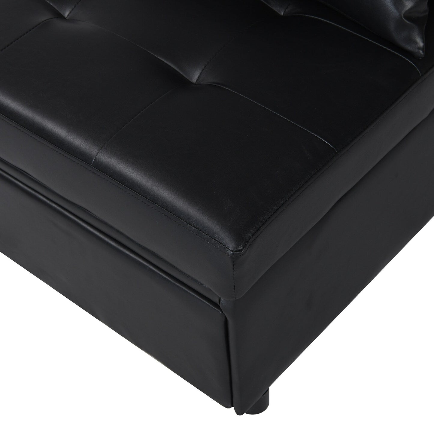 Canapé-lit ottoman simple pliable de 39,8 pouces avec dossier réglable et oreillers pour le salon