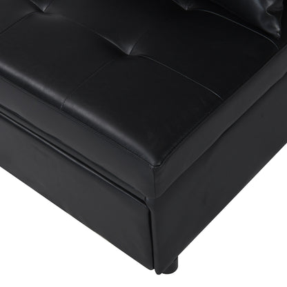 Canapé-lit ottoman simple pliable de 39,8 pouces avec dossier réglable et oreillers pour le salon