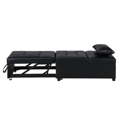 Canapé-lit ottoman simple pliable de 39,8 pouces avec dossier réglable et oreillers pour le salon