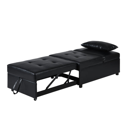 Canapé-lit ottoman simple pliable de 39,8 pouces avec dossier réglable et oreillers pour le salon