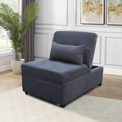Canapé-lit ottoman simple pliable de 39,8 pouces avec dossier réglable et oreillers pour le salon