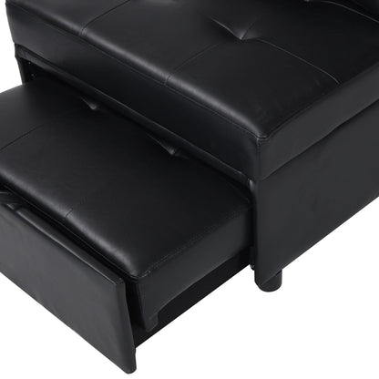 Canapé-lit ottoman simple pliable de 39,8 pouces avec dossier réglable et oreillers pour le salon